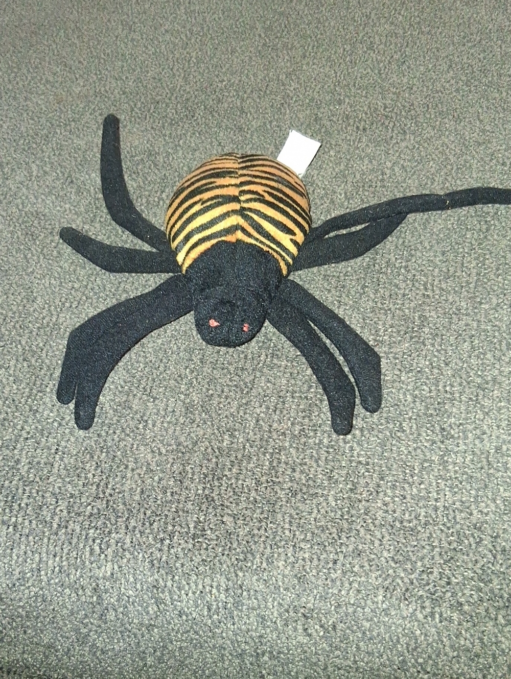 Ty Black and Yellow Striped Plush Spider Habitat Accent No Tag